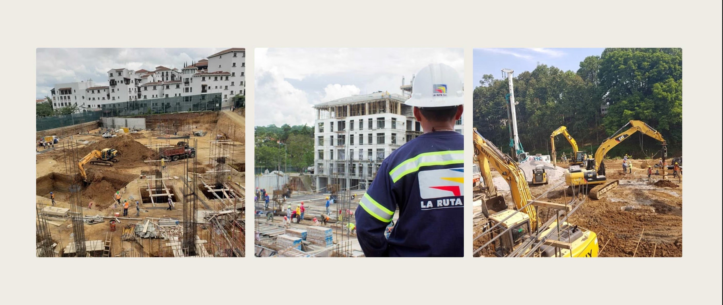 Construcción de edificio con equipo La Ruta S.A.